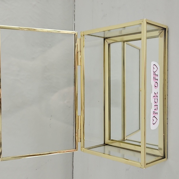 NWOT Gold Trim Glass Jewelry/Trinket Box - Picture 3 of 7